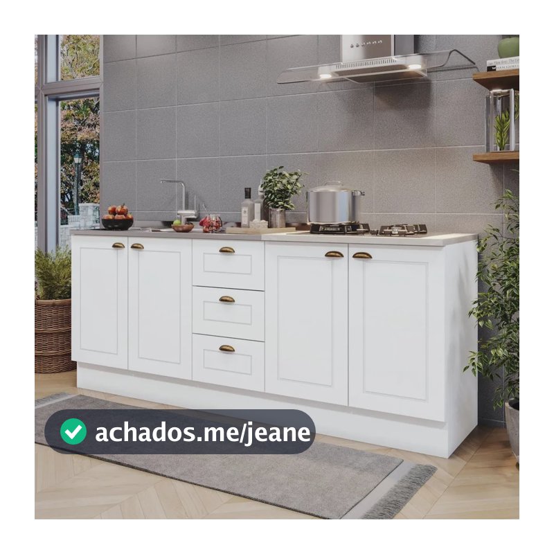 Cozinha Compacta 4 Portas 3 Gavetas Emily