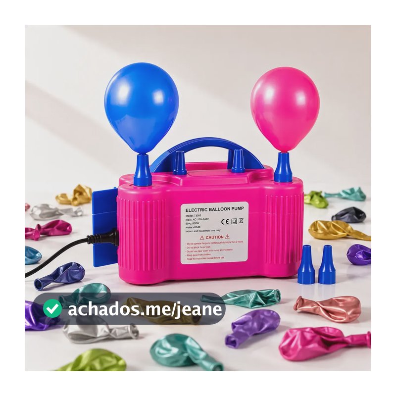Bomba Inflador Elétrico Maquina Encher Balão Bexiga 2 Bicos 127v