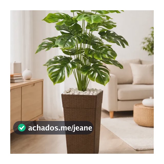 Planta Artificial Costela De Adão Com Vaso