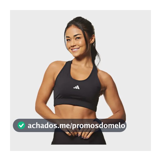 Top De Treino Feminino Básico Suporte Médio adidas Black Liso G