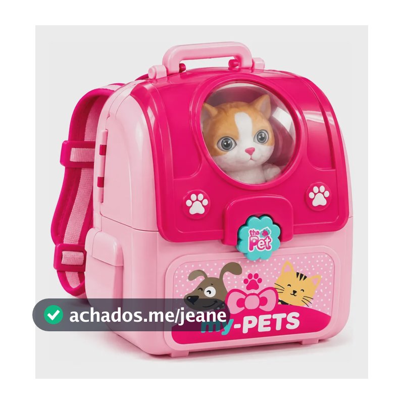 Mochila Maleta Hospital Cat 2 Em 1 Veterinária Infantil Rosa