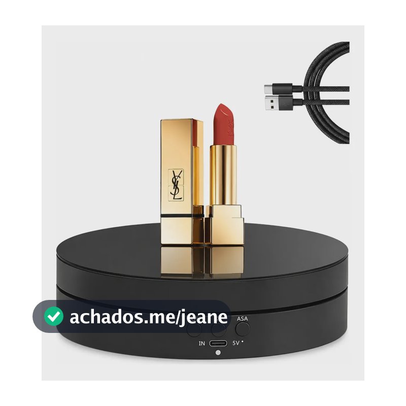 Expositor Giratório Elétrico Para Produtos 360° Fotos Vídeos E Vitrine Usb / Pilha Preto