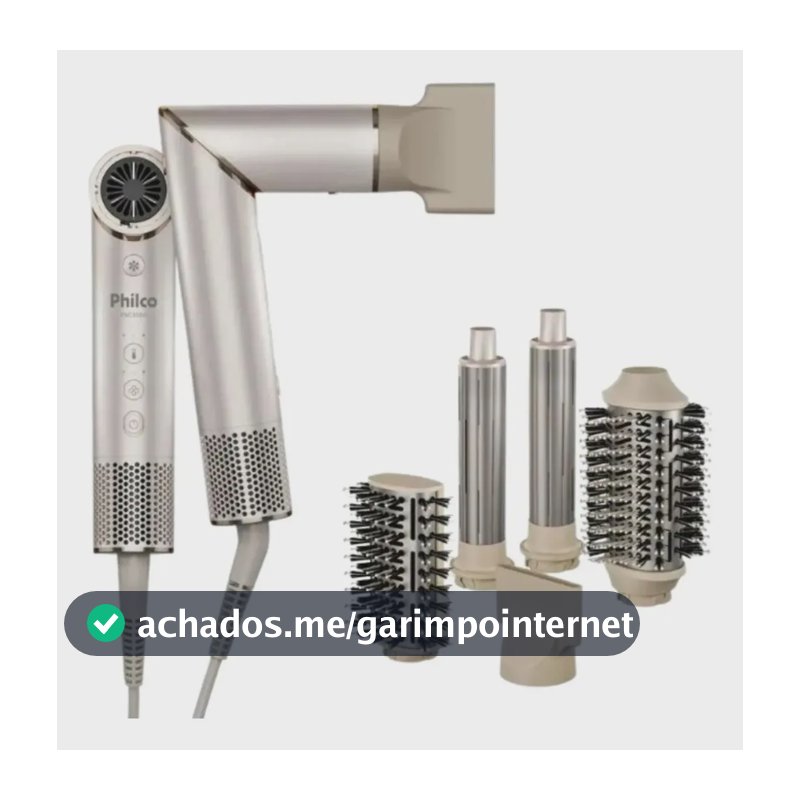 Secador De Cabelos Philco PSC3500 4 Em 1 dobrável Motor BLDC Prateado