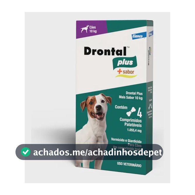 Drontal Plus Elanco Cães 10kg Vermífugo 4 Comprimidos