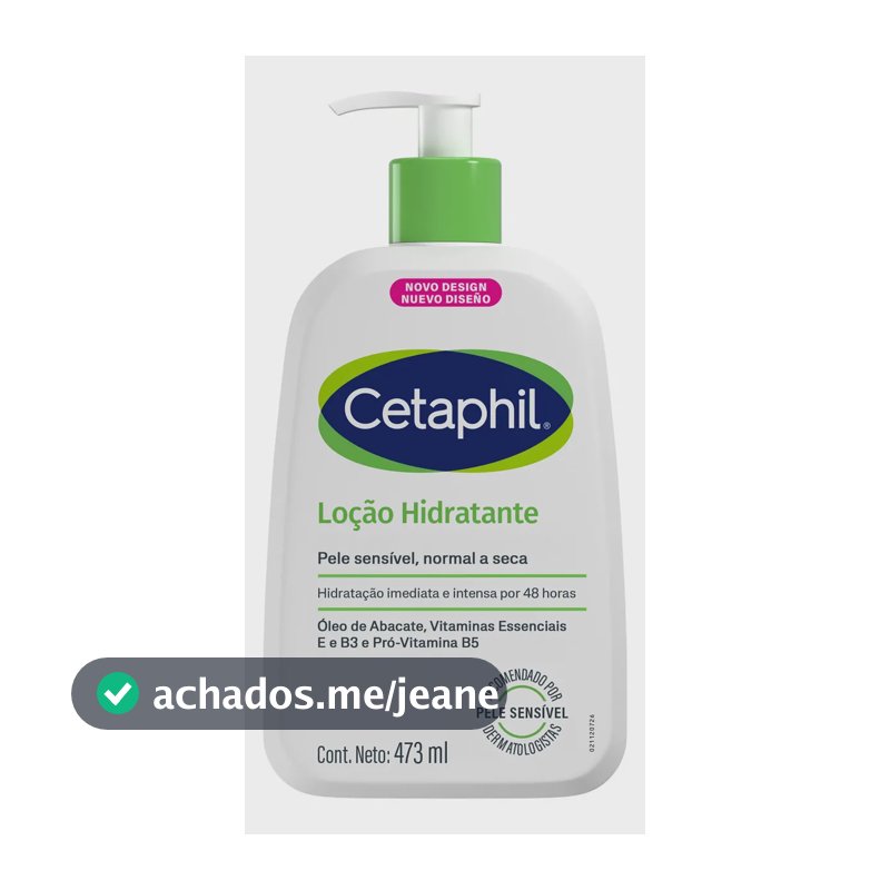 Cetaphil Loção Hidratante Corporal e Facial para Pele Sensível, Normal a Seca 473ml - Hidratação 48h