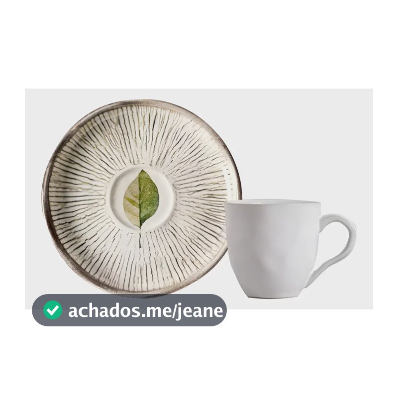 Conjunto com 6 Xícaras De Café com 6 Pires Bio Evergreen 120ml Porto Brasil