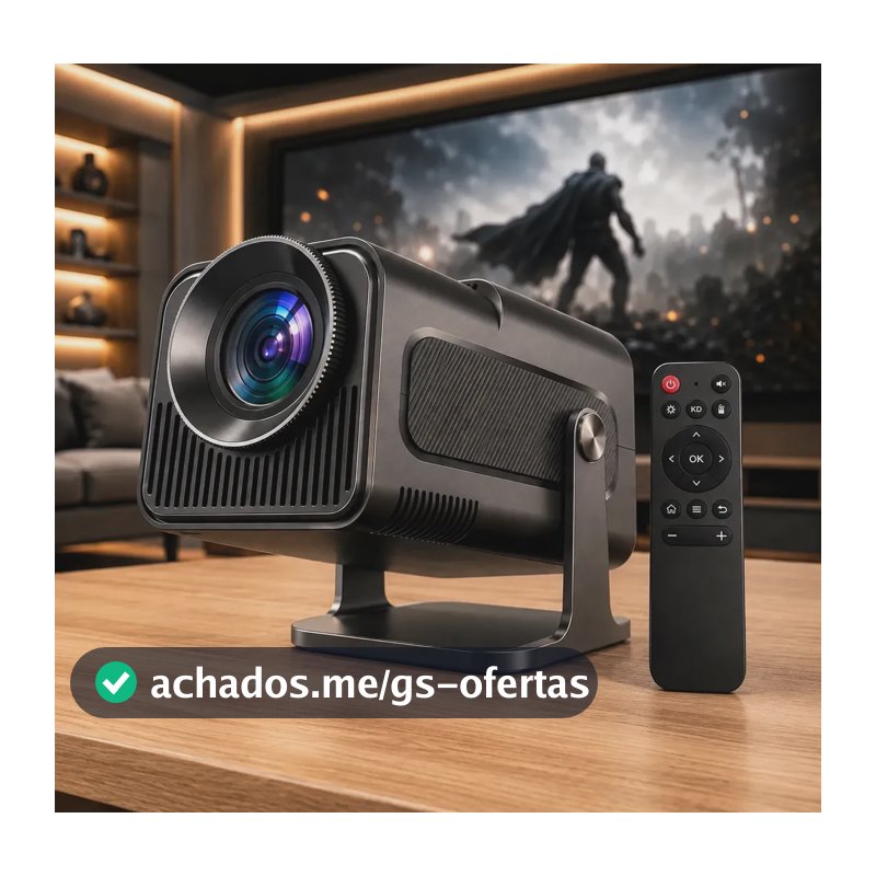 Projetor Hy320 Mini Smart TV Android WiFi 6 390 ANSI Lumens Full HD Suporte 4K HDMI Bluetooth Alto Falante Com Controle Remoto Bivolt Portátil Kateluo