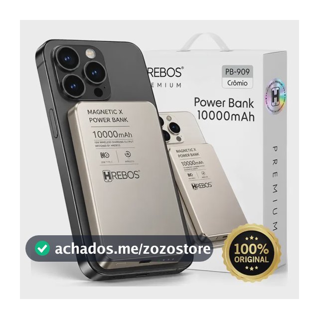 Carregador Portátil Power Bank 15w 10000mah Para iPhone 15w Titanium Magsafe