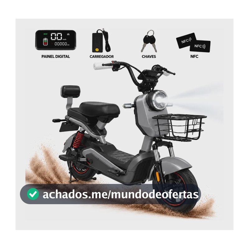 Bicicleta Elétrica Foston X13 Max Scooter 1000watts Nfc Cinza-escuro M