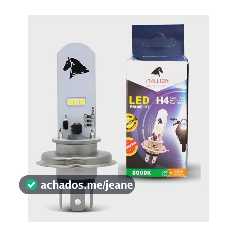 Lâmpada Farol Led H4 Moto - Carro 8000k Super Branca  H4 Branco Super Branco