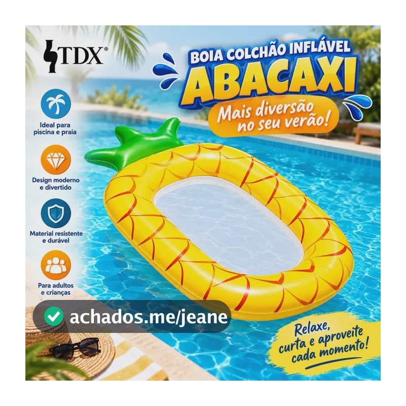 Boia Colchão Inflável Para Piscina Praia E Lago Com Tela De Malha Confortável Leve Resistente Para Adultos E Crianças Abacaxi TDX