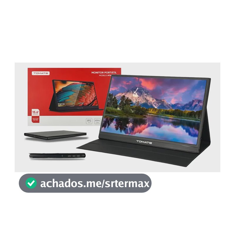 Monitor Portátil Full Hd 15.6 Notebook, Celular, Games C/ Cor Preto