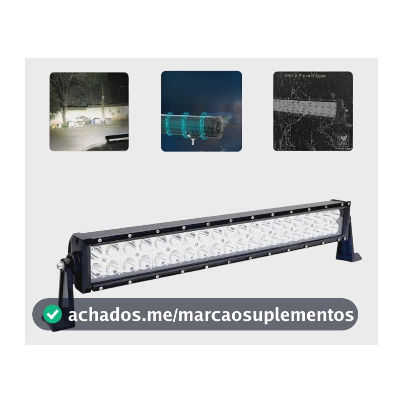 Barra Farol Auxiliar Milha Led Cree 120w Foco 30º Off Road