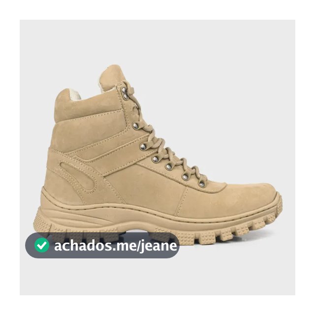 Bota Militar Cano Curto Masculino Couro Areia Lançamento