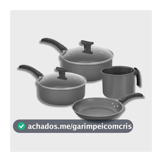 Jogo de Panelas Antiaderente 4 Peças Aluminio Fort-lar Cinza