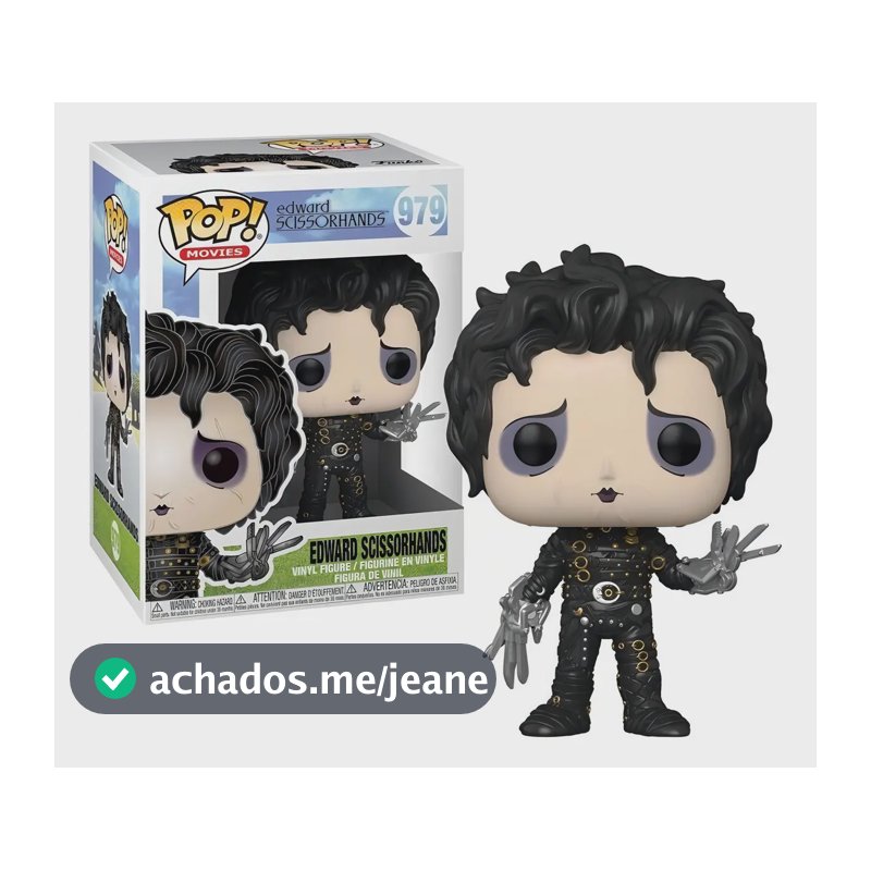 Funko Pop! Figura de Ação Edward Mãos de Tesoura #979, Bobblehead de Vinil Colecionável