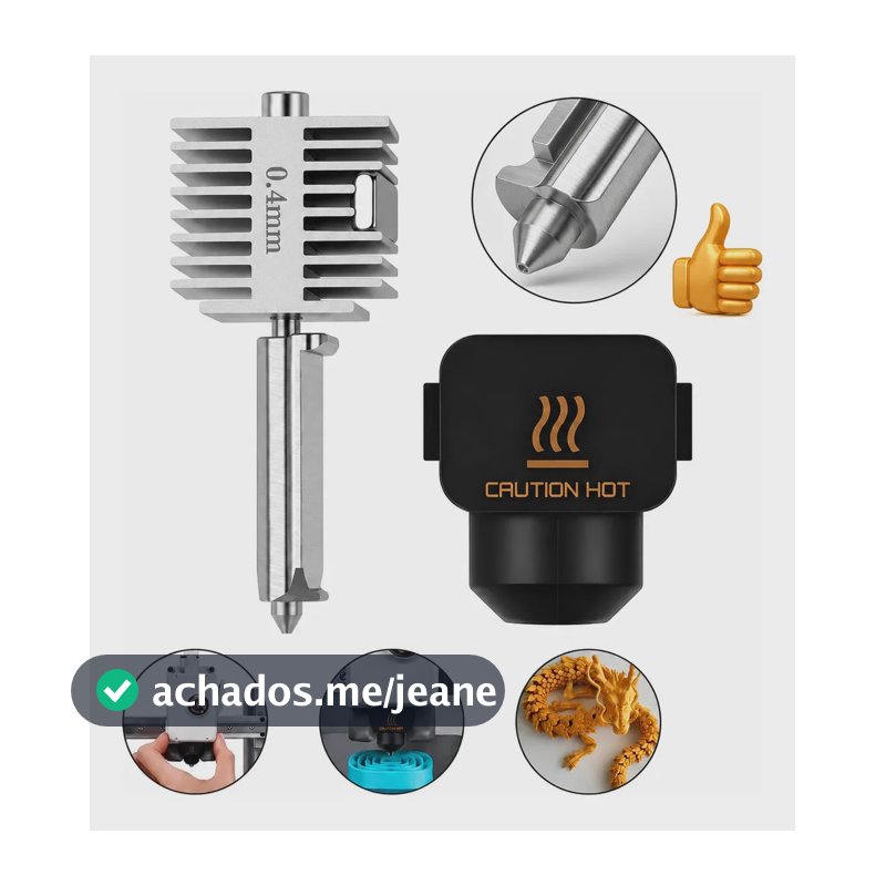 Bico Hotend acessorios para bambu lab peças A1/A1 mini kit impressora 3d 0.4mm aquecimento bico Nozzle endurecido peças Aço temperado kit aquecimento Cabeça fixto