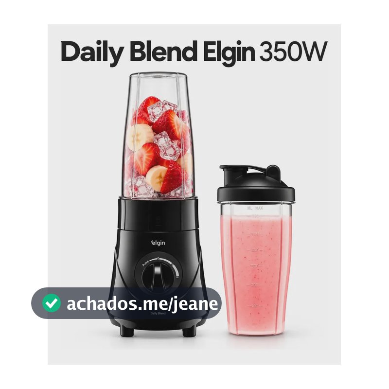 Liquidificador Portátil Daily Blend Elgin 350w 750ml Preto