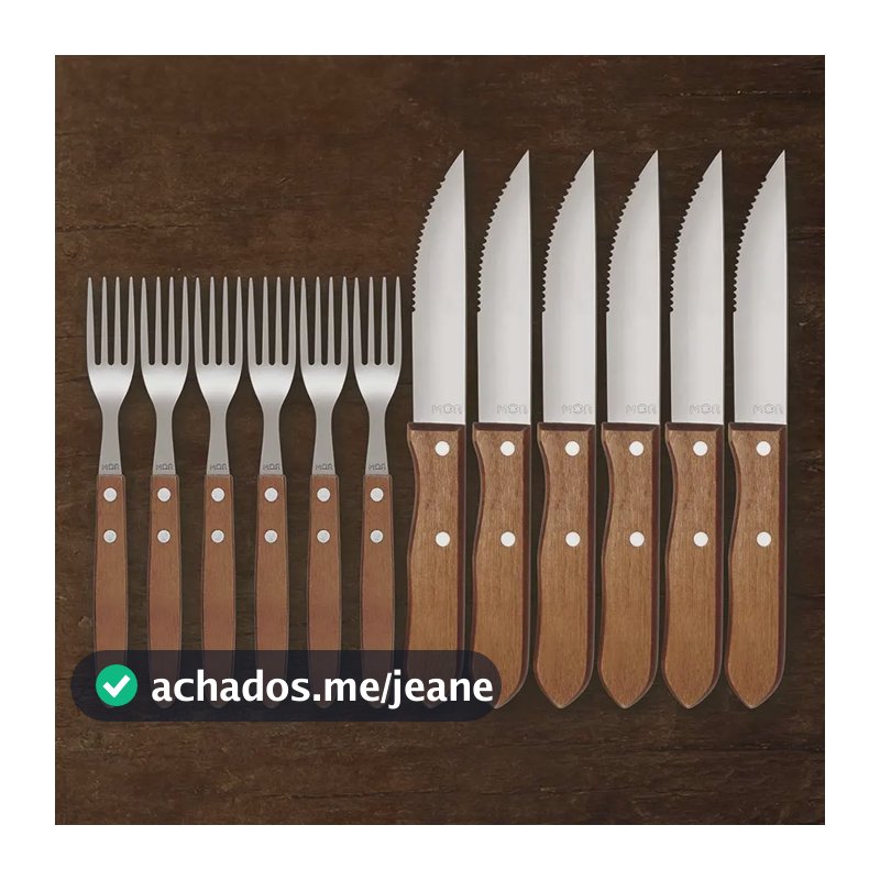 Kit Conjunto Churrasco Garfo E Faca 12 Peças Inox Mor