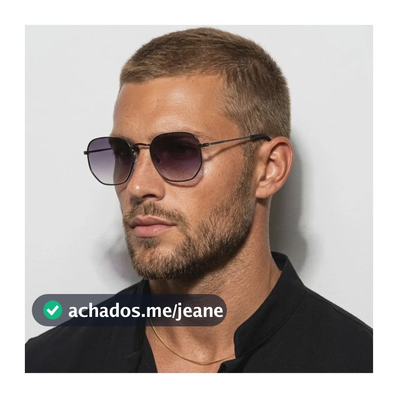 Óculos De Sol Hexagonal Grafite Unissex Proteção Moda Verão Masculino Summer Homem Metal Mulher Mais Vendido Premium