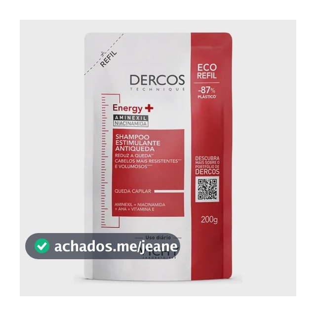 Shampoo Antiqueda Estimulante Com Aminexil, Dercos Energy+ Vichy, 200g