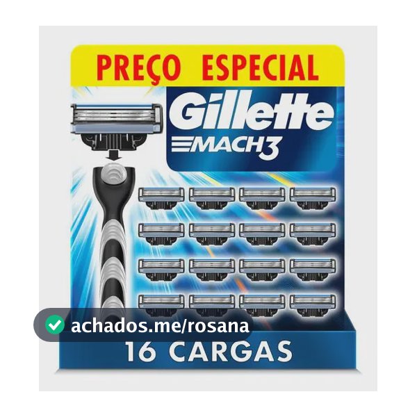 Gillette Mach3 Carga Para Aparelho 16 Unidades