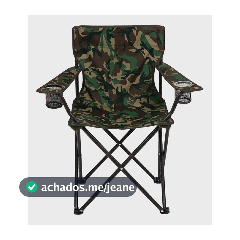 Cadeira Dobrável Para Acampamento E Pesca 2 Copos Camuflada