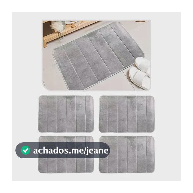 Kit 4 Tapete Banheiro Absorvente Soft Antiderrapante 40x60cm