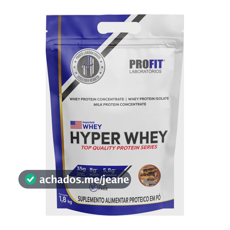 Whey Protein Hyper Whey 1,8kg Chocolate Com Pasta De Amendoim - Profit Laboratórios