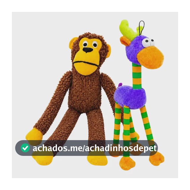 Kit Brinquedo Pelúcia Macaco + Alce Roxo Cachorro Com Apito
