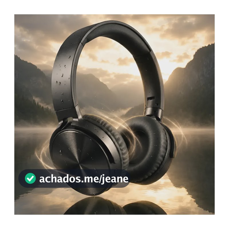 Fone De Ouvido Over Ear Bluetooth Sem Fio Dobrável Grave Preto