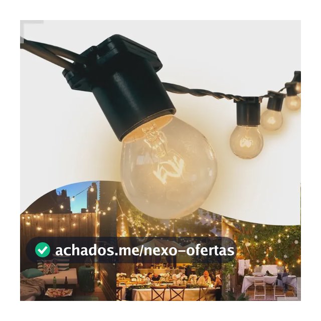 Varal De Luzes Festão 50 Mts Com 50 Lâmpadas Inclusas Vitrine Dos Lustres 127 V