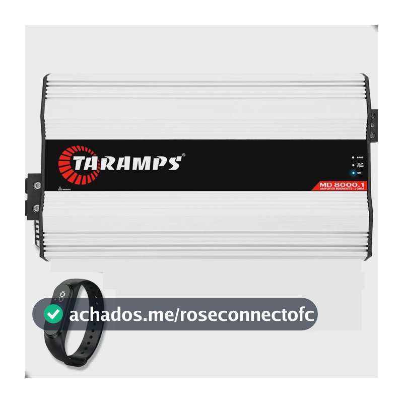 Módulo Taramps Md 8000.1 1 Ohm 8000wrms Para Som Automotivo Branco
