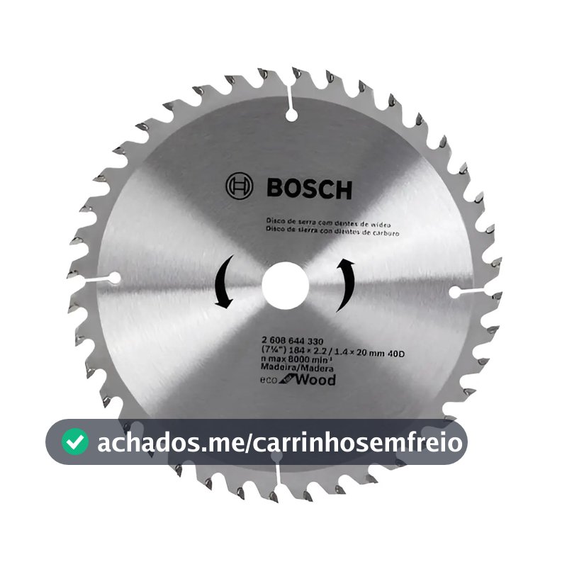 Disco de serra circular de madeira Bosch Eco 184mm com 40 dentes