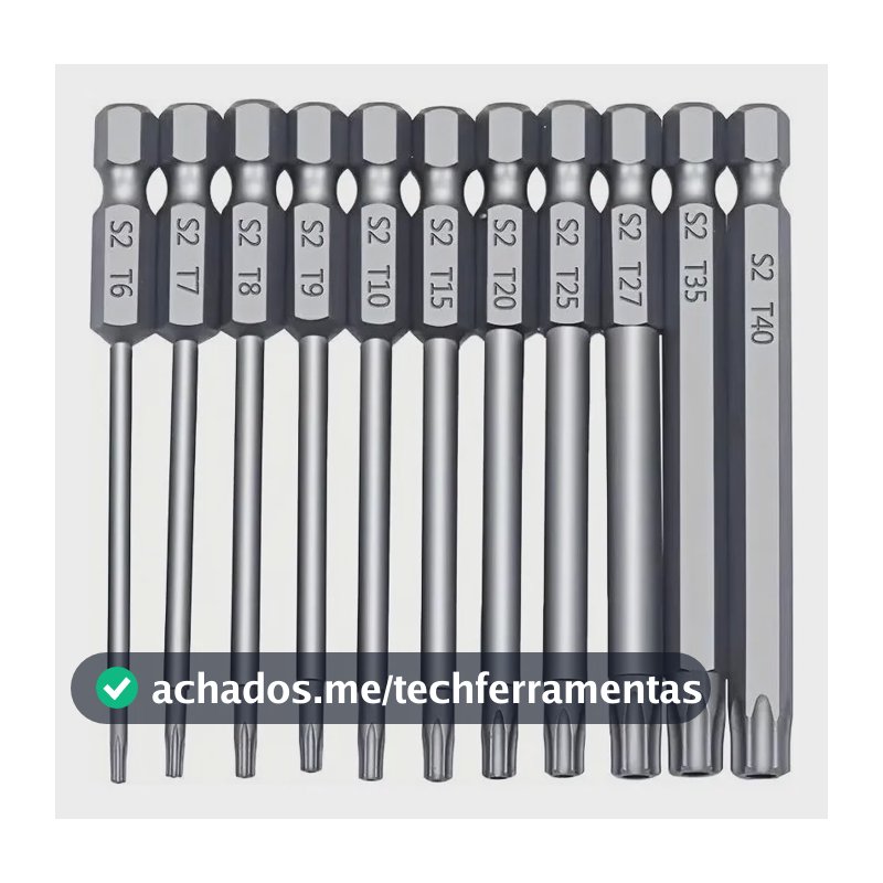 Conjunto Pontas Torx 11 Peças Para Chave De Fenda Elétrica