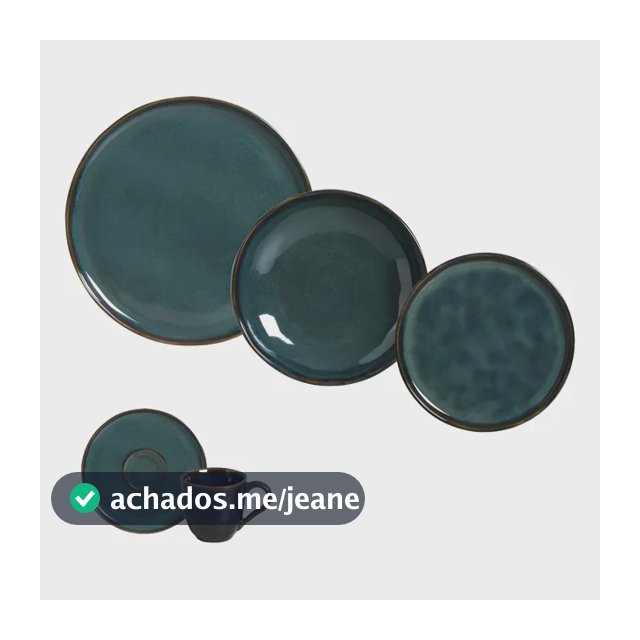 Aparelho de Jantar Stoneware Azul Linha Oceano 30 Peças Porto Brasil