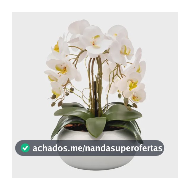 Arranjo Orquídea Artificial 4 Hastes Vaso Vidro Branco