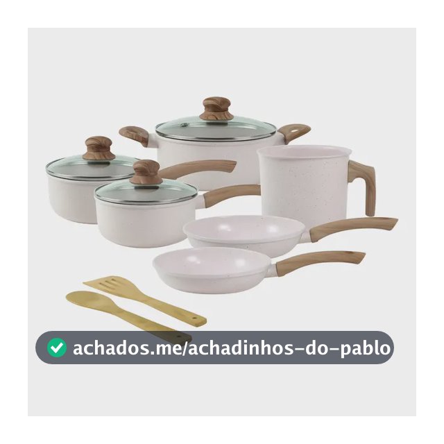 Jogo De Panelas Cerâmico Triplo Indução Tuut Ecoglid 8 Peças Cor Baunilha