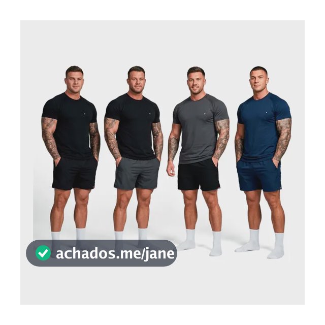 Kit 8 Peças Dry Fit 4 Camisetas + 4 Shorts Academia Sandrini Sortidos Liso M
