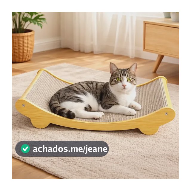 Arranhador Cama De Gato Sisal  Em Curvo 60x32x15