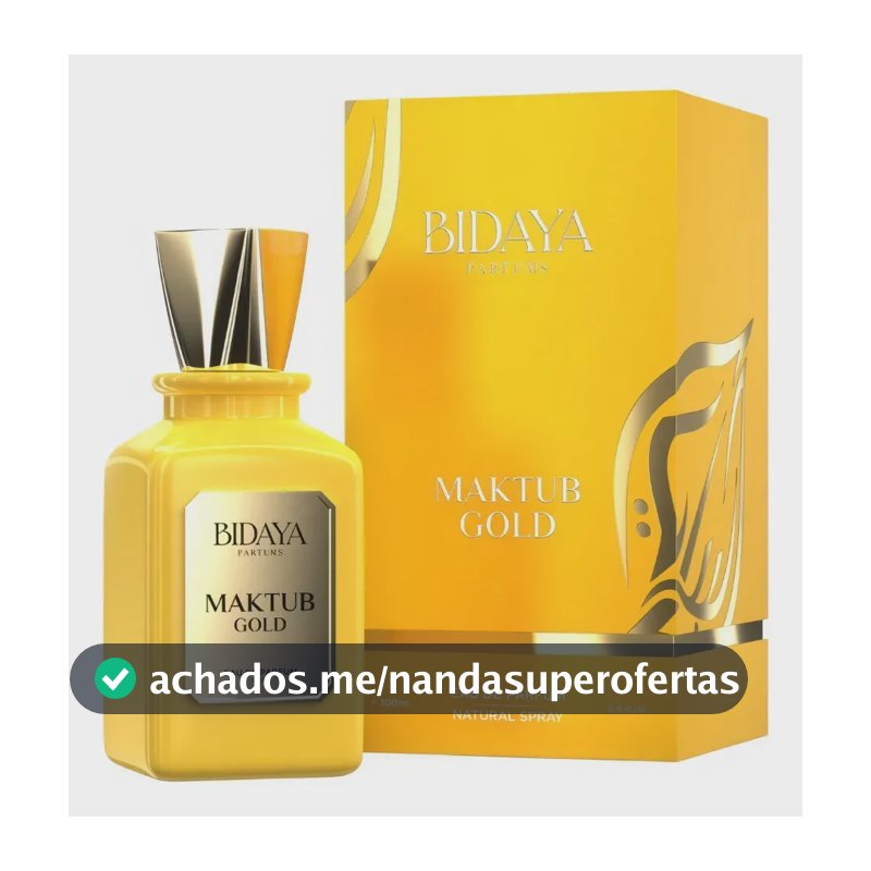 Perfume Árabe Maktub Gold 100ml Bidaya Eau De Parfum