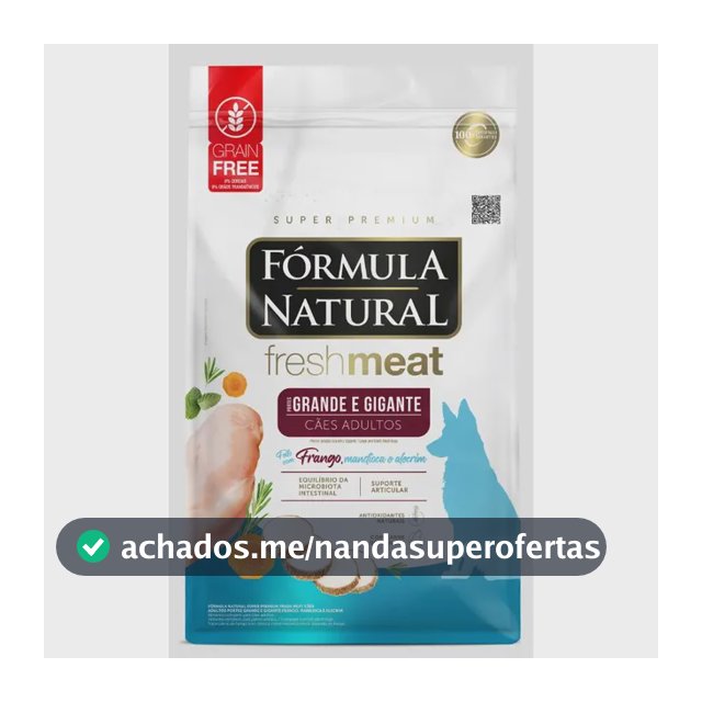 Ração Seca Fórmula Natural Fresh Meat para Cães Adultos Porte Grande e Gigante Frango, Mandioca e Alecrim