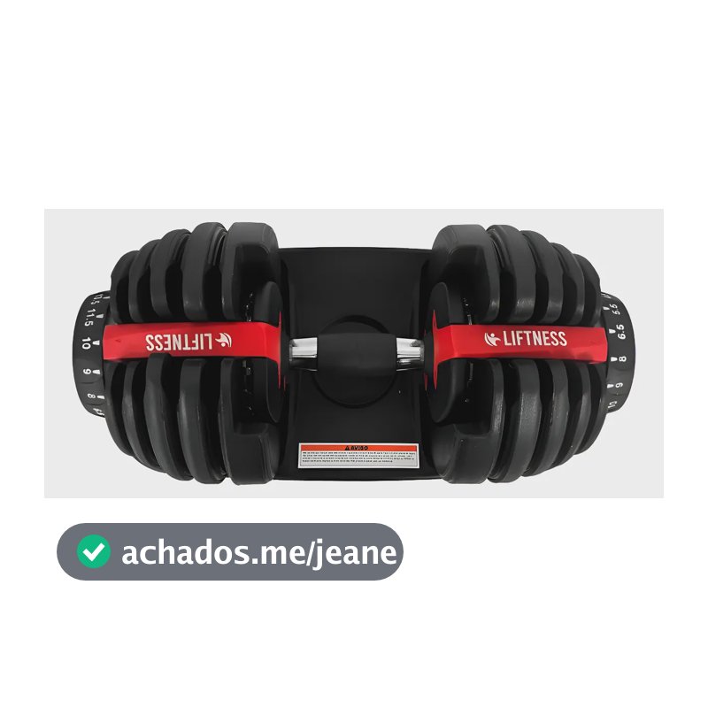 Halter Regulavel Vermelho 24kg - Dumbell Anilhas Liftness