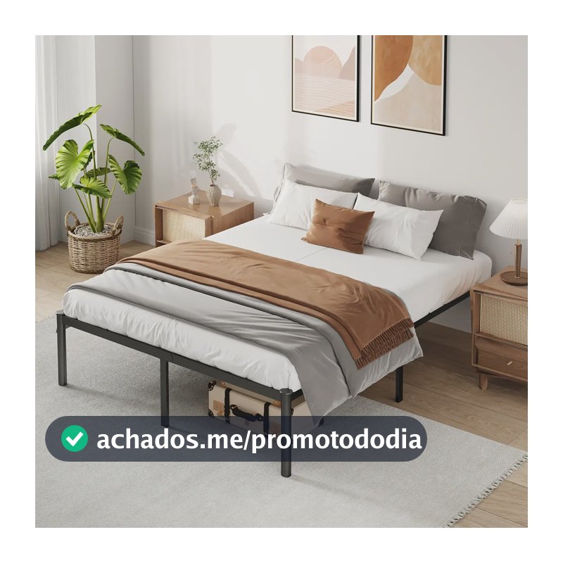 Estrado de Cama Casal Hot Wheels Preto Romantic Crown com Armazenamento