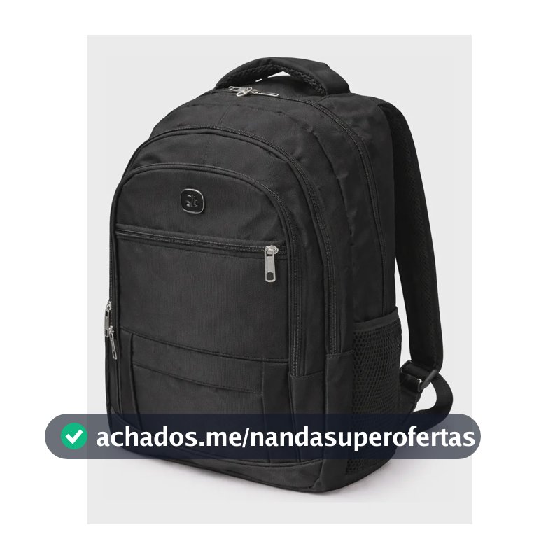 Mochila Fashion Básica 40l Para Notebook Preto Liso