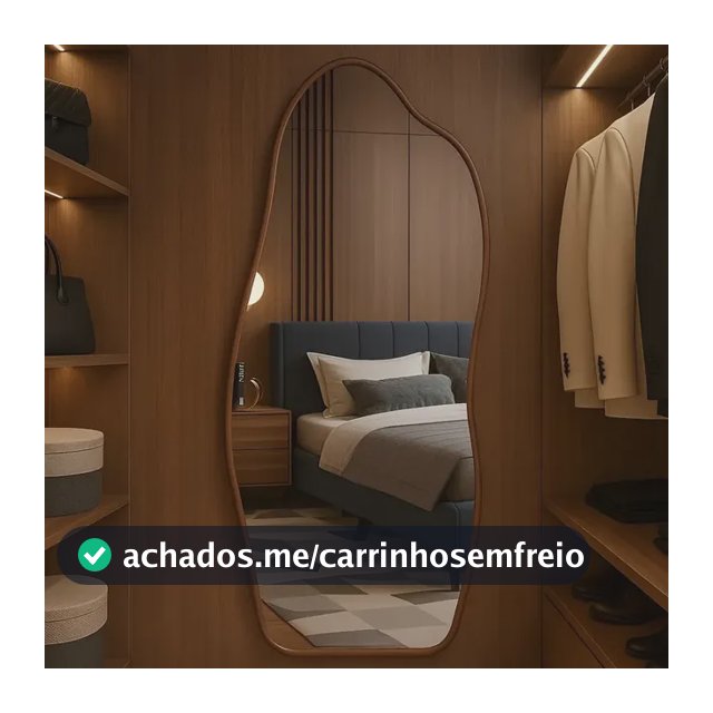 Espelho 100x50 Orgânico Corpo Inteiro Grande Moldura Caramelo