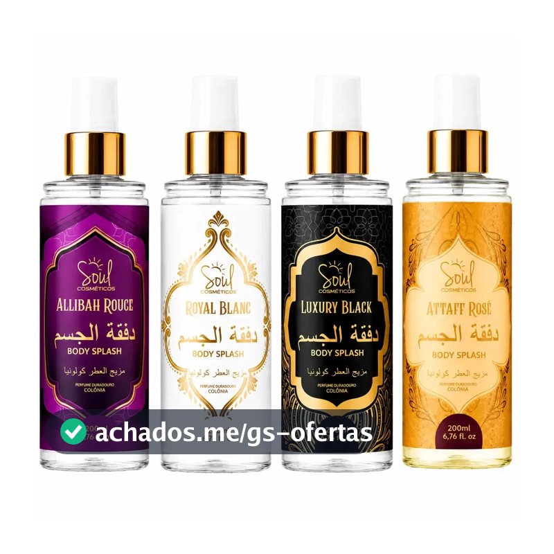 Body Splash Arabe C/4un 200ml Perfume Feminino de Luxo Alta Concentração
