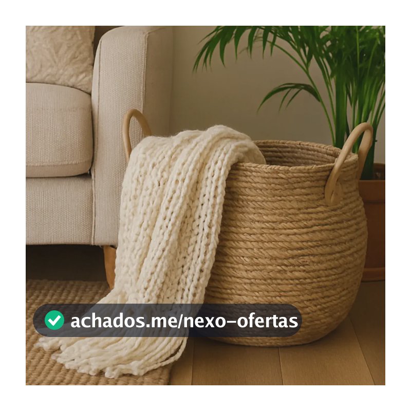Cesto Decorativo Tendência Para Planta Vaso Manta Com Alça G Palha Cachepot Boho Decora Ambientes Sofisticados Material Premium