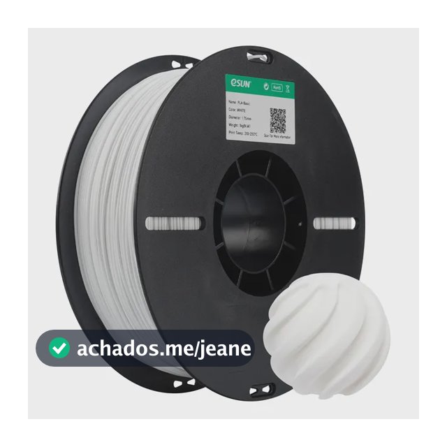 Filamento Pla Esun Para Impressora 3d - Cor Branco Branco