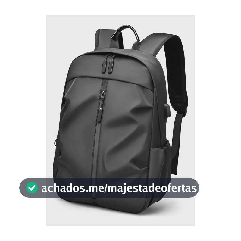 Mochila Masculina 20L Notebook 16 USB Escolar Faculdade Impermeável com Alça Reforçada
